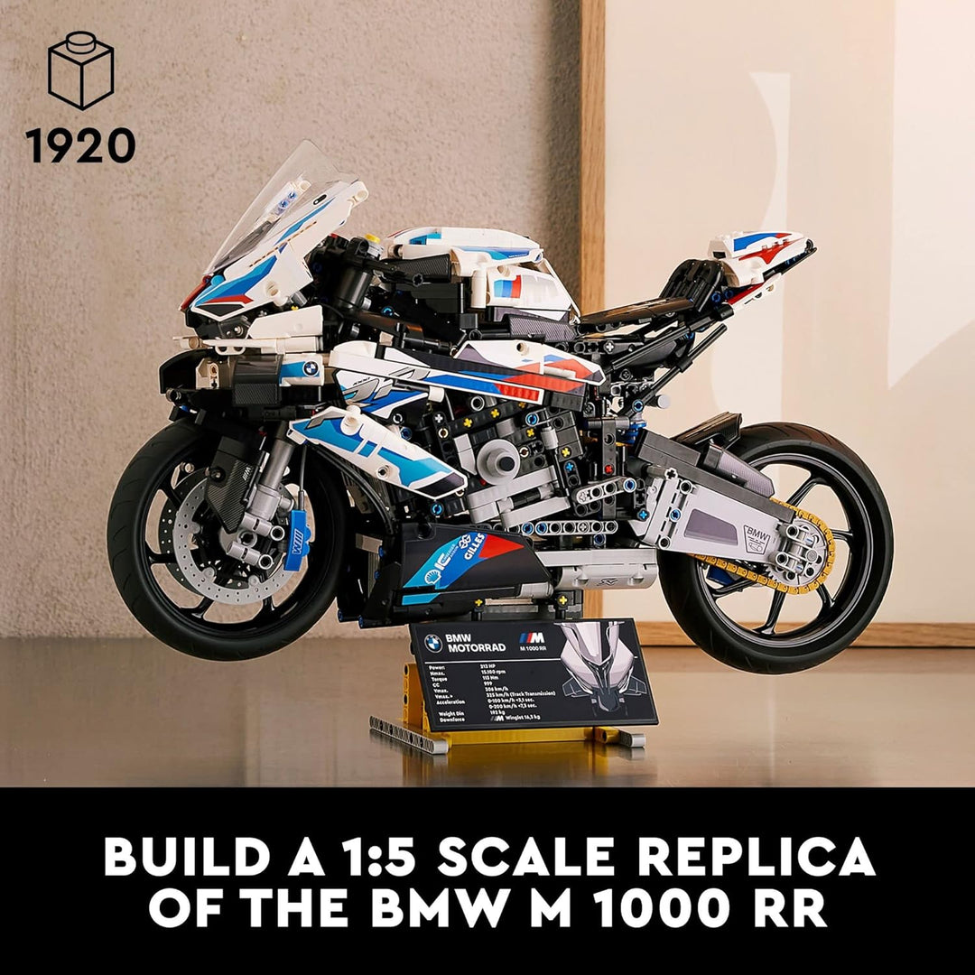 LEGO Technic BMW M 1000 RR 42130 Model Building Kit; Build a Stylish Motorcycle Display Model with T
