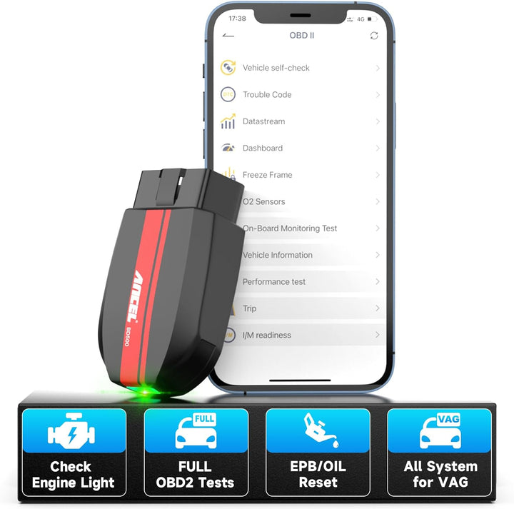 ANCEL BD500 Alles System OBD2 Bluetooth 5.0 Adapter für VW/Audi/Skoda/Seat Auto Diagnose EOBD OBDII