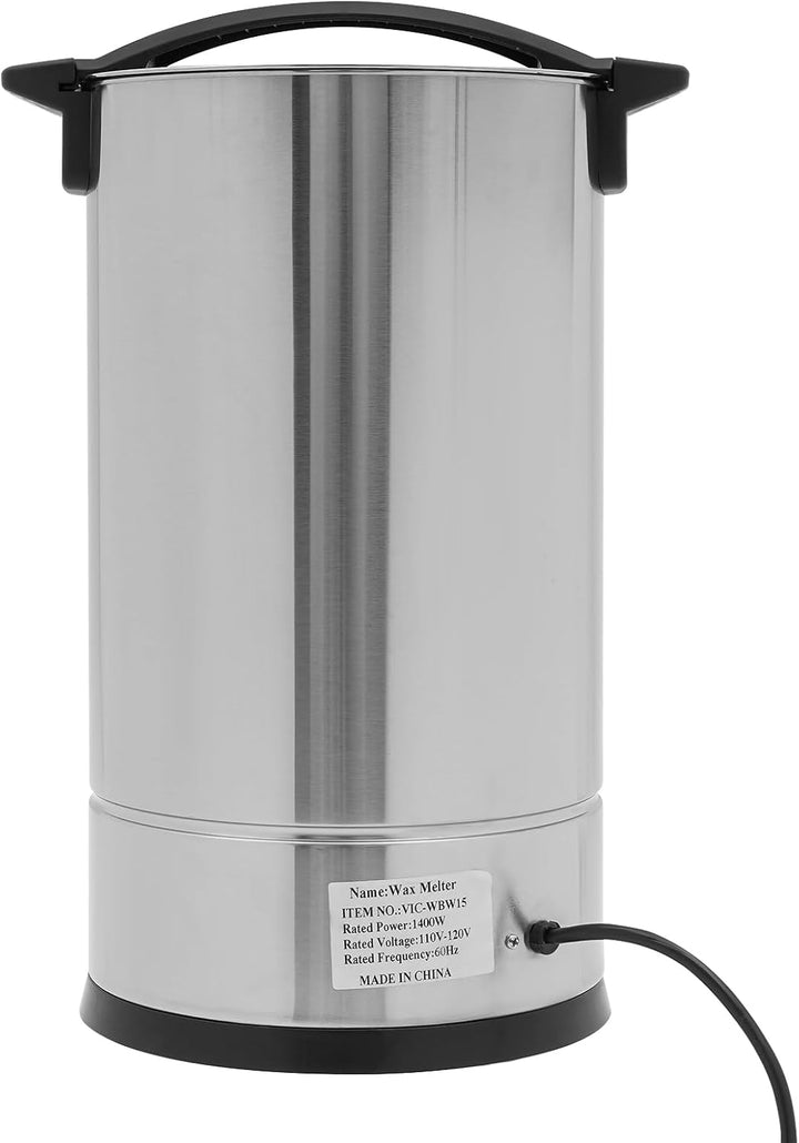 Silber Elektrischer Wachsschmelzofen, 15L Wachsschmelzer Temperaturbereich 30-110℃, für Kerzenherste
