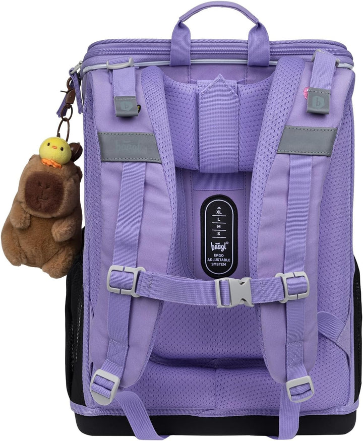Baagl Schulranzen Mädchen Set 3 Teilig Capybara (Zippy Schultasche für 1. Klasse, Mäppchen, Turnbeut