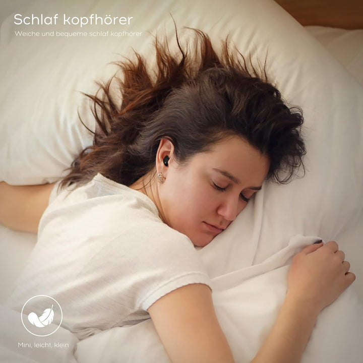 Schlafkopfhörer, Mini Kopfhörer zum Schlafen Kabellose Bluetooth 5.3 Flüssiges Silikon kopfhörer sch