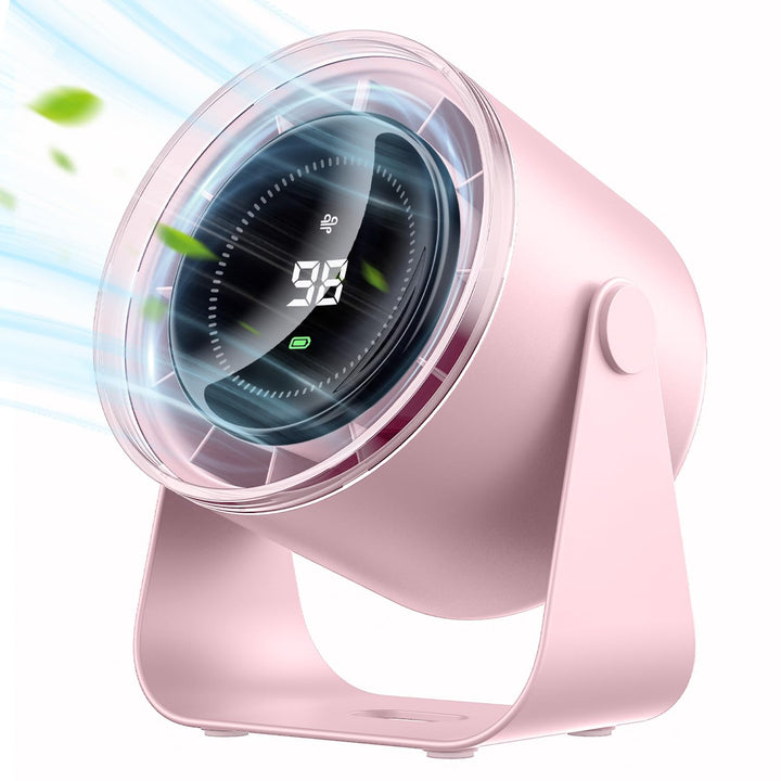 WSKEN Wiederaufladbarer Ventilator Akku - Turbo Digitalanzeige 100 Geschwindigkeit, Matte Tragbarer
