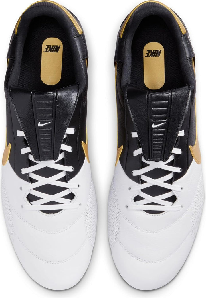 Nike Herren Premier 3 FG Low-Top Fussballschuh 40 EU White Metallic Gold Black, 40 EU White Metallic