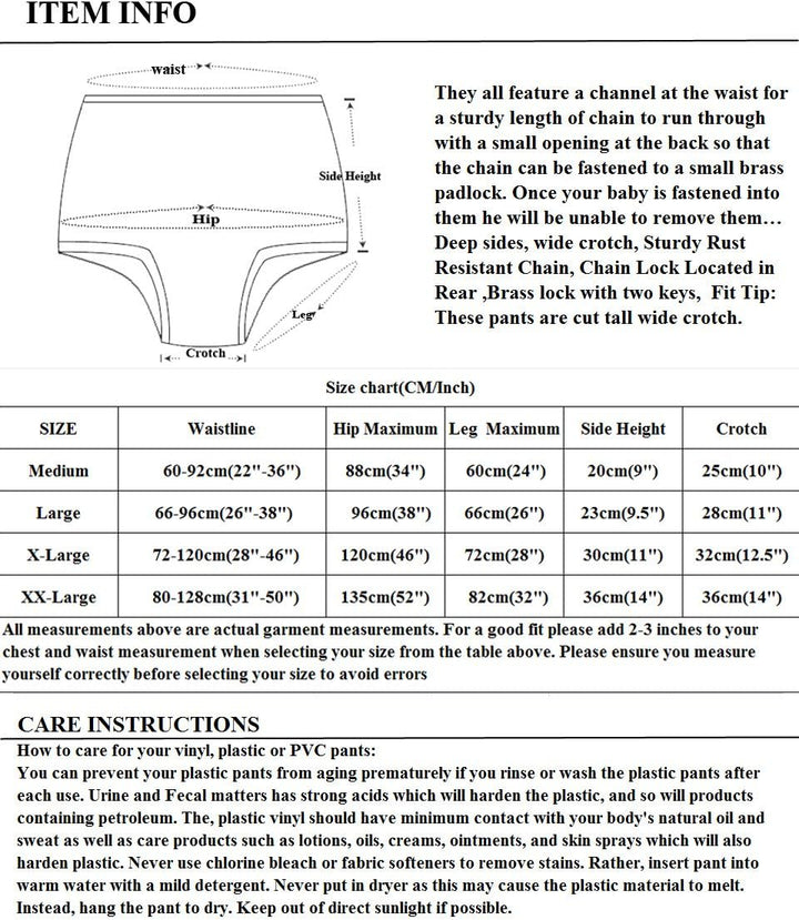 Haian ABDL Kunststoffhose zum Überziehen, Grösse XXL, Transparent Pink XXL Transparentes Pink, XXL T