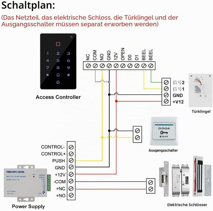 FusyTuly WiFi Tuya RFID Zugangskontrolle Tastatur IP68 wasserdichte Access Controller Tastatur WG26/