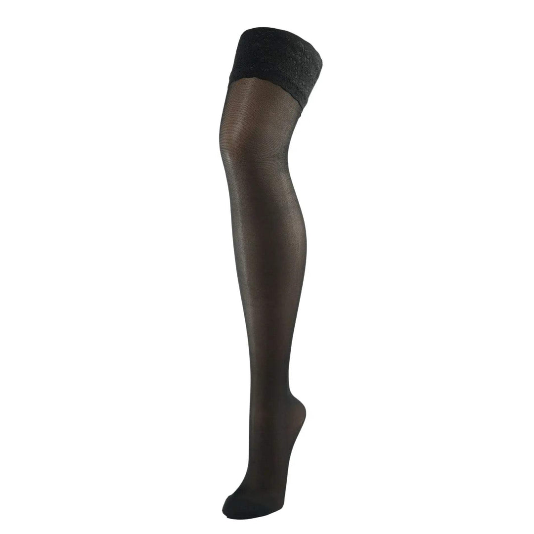 BAHNER Premium Stützstrumpfe Damen halterlose transparente Spitzenstrümpfe, Strümpfen 70 DEN Qualitä