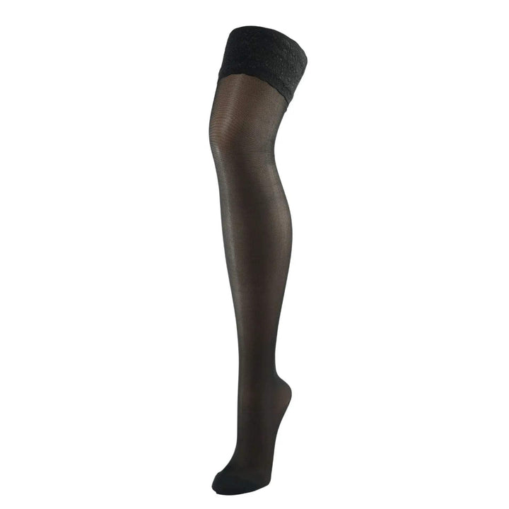 BAHNER Premium Stützstrumpfe Damen halterlose transparente Spitzenstrümpfe, Strümpfen 70 DEN Qualitä