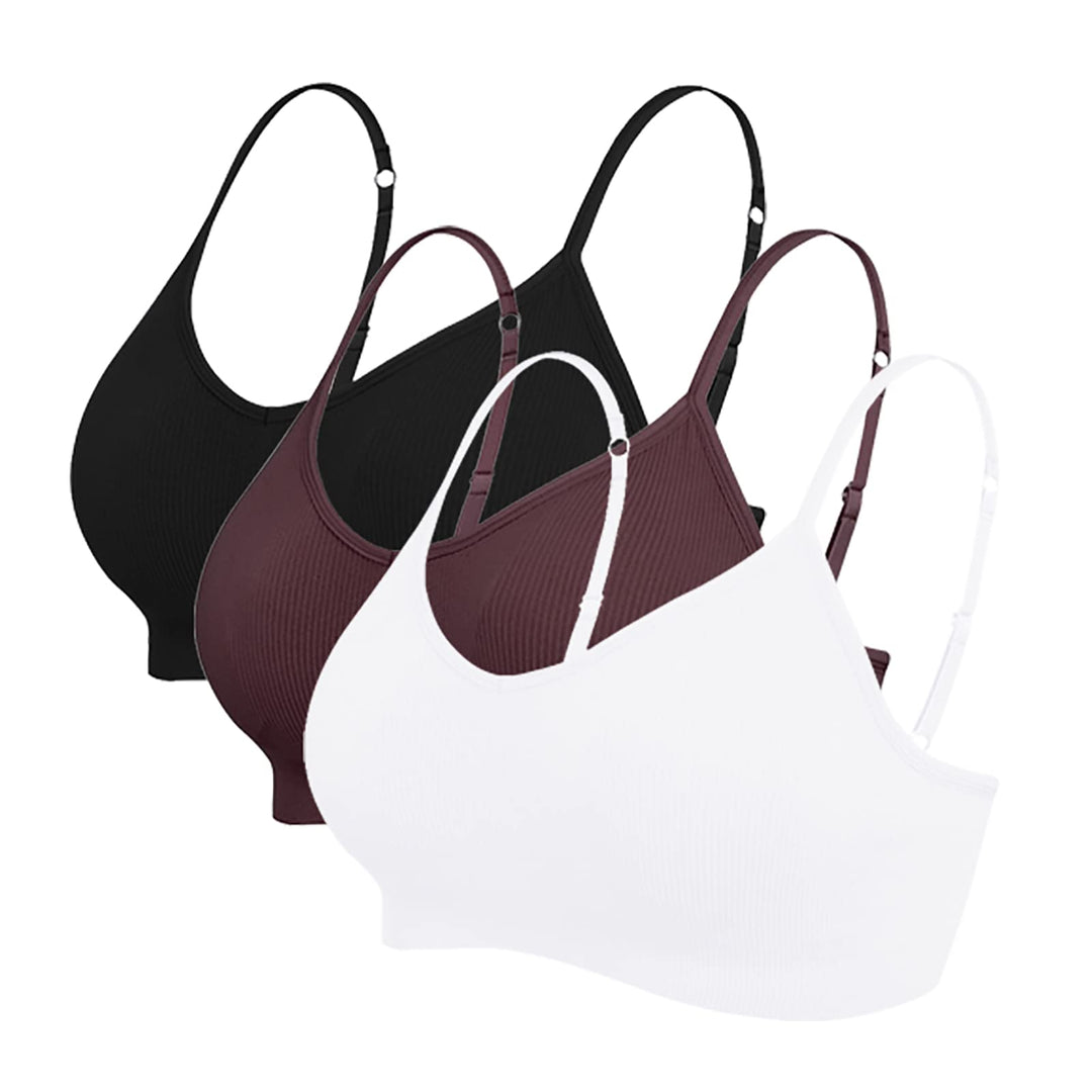 Vertvie Damen 2/3/4er Set Basic Wohlfühl BH Sport BH Spaghettiträger Bralette ohne Bügel Nahtlose Ge