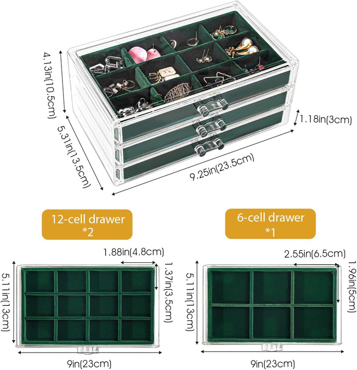 ProCase Acryl Schmuck Organizer Schmuckschatulle für Damen Durchsichtige Schmuckaufbewahrung Schmuck