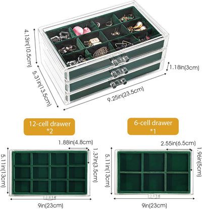 ProCase Acryl Schmuck Organizer Schmuckschatulle für Damen Durchsichtige Schmuckaufbewahrung Schmuck