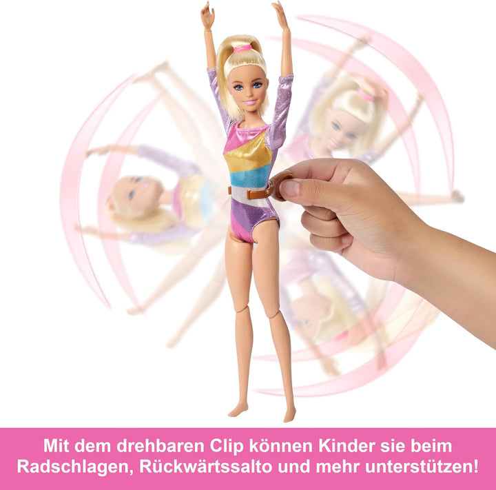 BARBIE Turnspass -Spielset mit Schwebebalken und über 10 thematisch passenden Teilen für siegreiche
