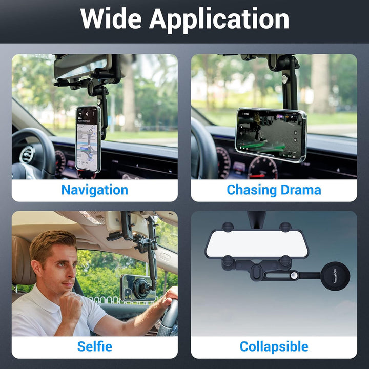 PROfezzion Handyhalterung Auto Magnet für Rückspiegel Autospiegel Auto Spiegel oder Lüftung Kompatib