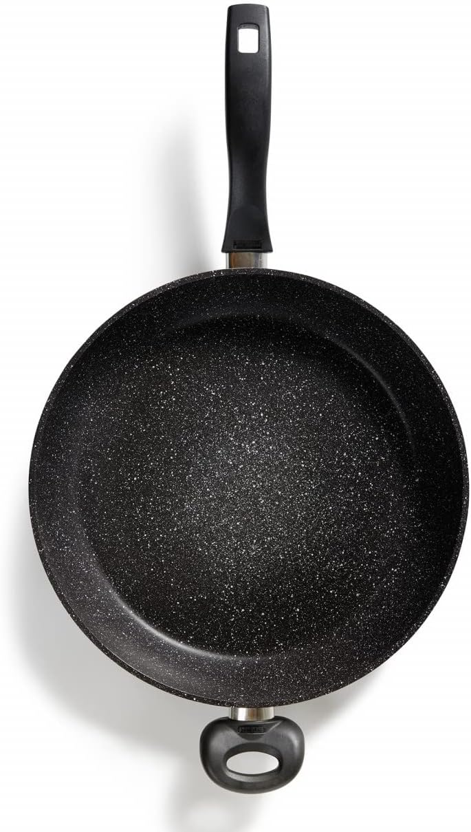 STONELINE Bratpfanne 32 cm, Pfanne Induktion geeignet, Pfanne mit echten Steinpartikeln beschichtet,