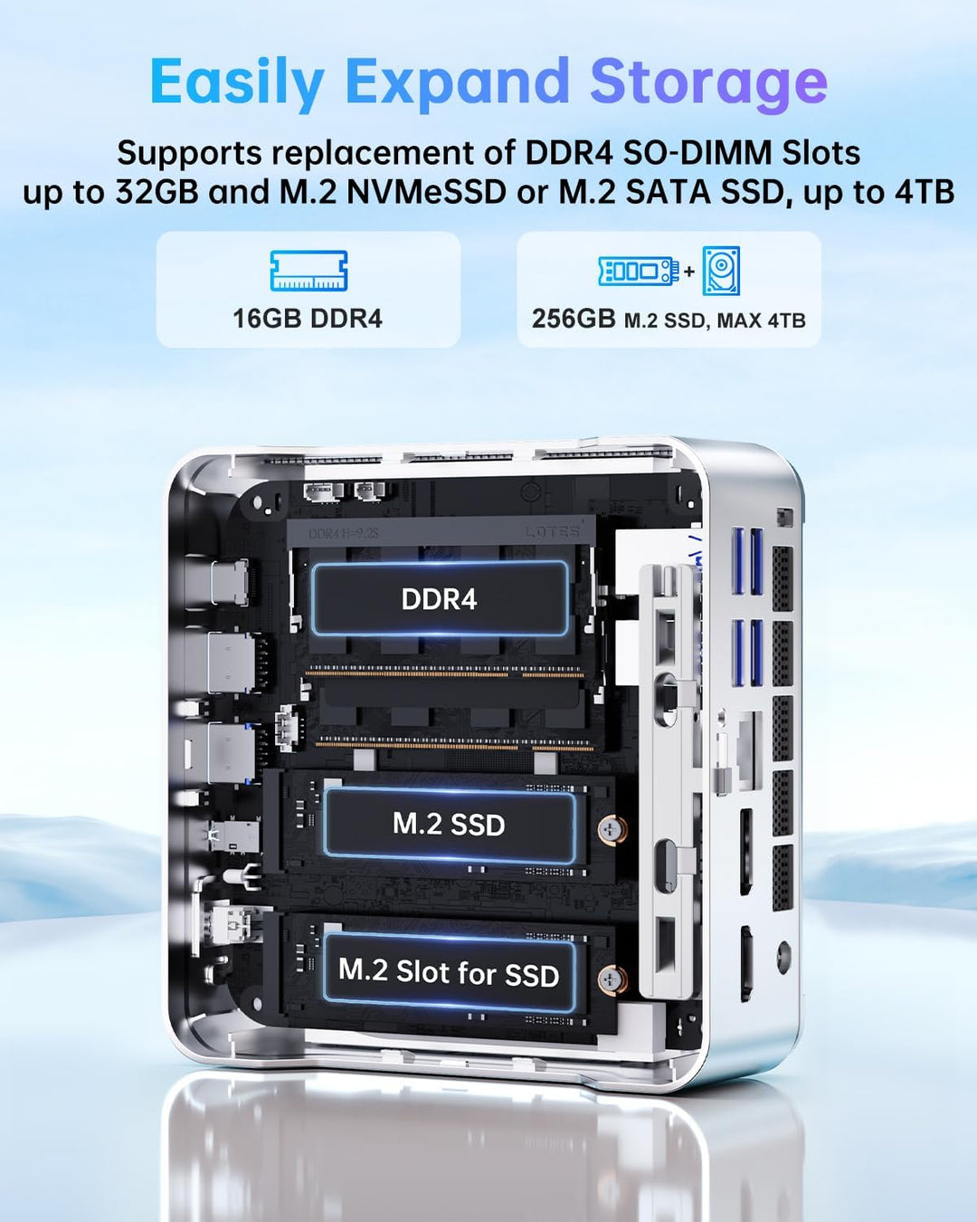 【Βeat N5105/N100】NiPoGi GK3Plus Mini PC Ιntel Alder Lake-N97(bis zu 3,6 GHz), 16GB DDR4 512GB M.2 NV