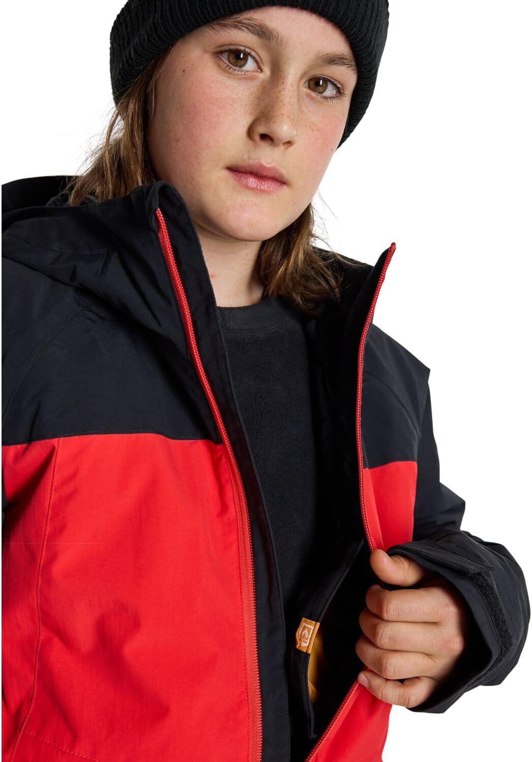 Burton Jungen Lodgepole Snowboardjacke 140 True Black/Tomato, 140 True Black/Tomato