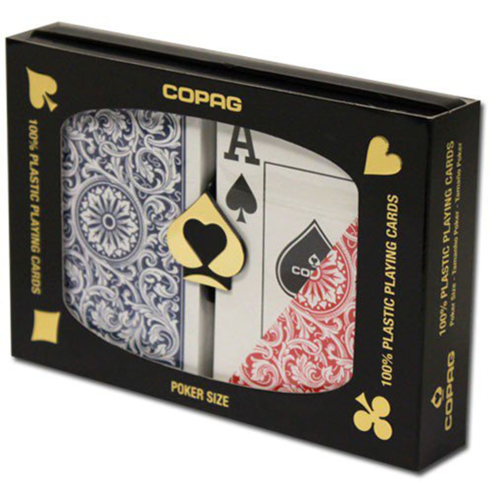Copag 100% Kunststoff Spielkarten 1546 Rot Blau Jumbo Index Poker Grösse