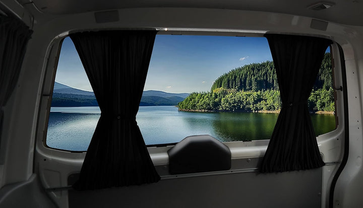BREMER SITZBEZÜGE Mass Gardinen Vorhänge Sonnenschutz kompatibel mit VW T5 T6 T6.1 Transporter Carav