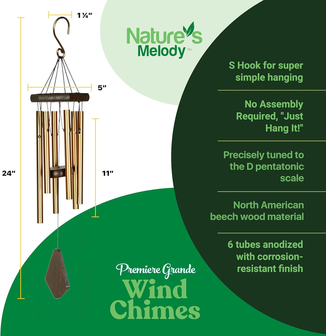 Nature 's Melody pg14br 35,6 cm Premiere Grande Windspiel – Bronze 24-Inch Bronze, 24-Inch Bronze