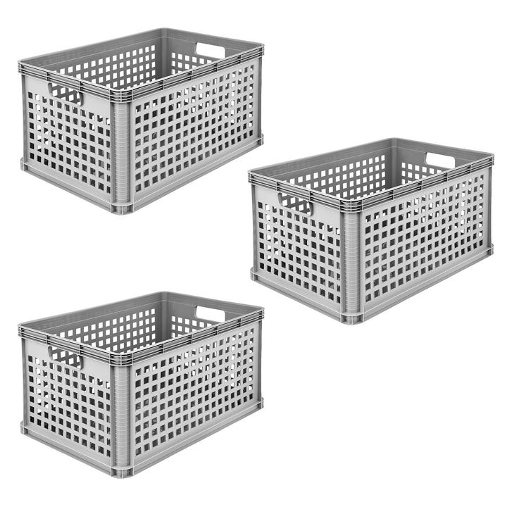 keeeper Transportkorb-Set, 3 x 64 l, Stapelbar, Polypropylen, Robert, Nordic Grey Nordic Grey 3 x 64