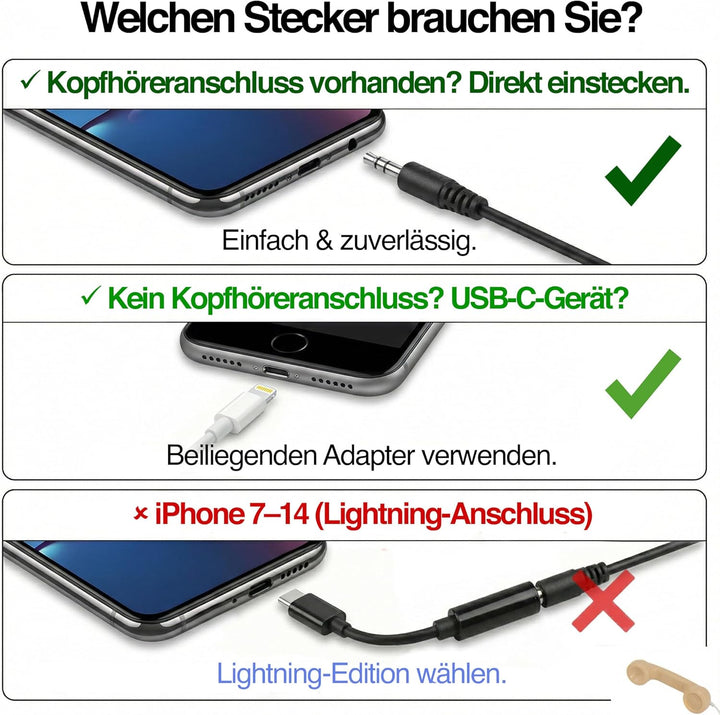 Opis 60s Micro - Retro Handyhörer für Android Smartphones, Tablets, Notebooks und Handys in der Form