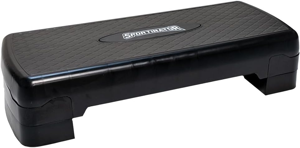 SPORTINATOR® Fitness Stepper höhenverstellbarer von 10 bis 15 cm, kompaktes Design aus Kunststoff mi