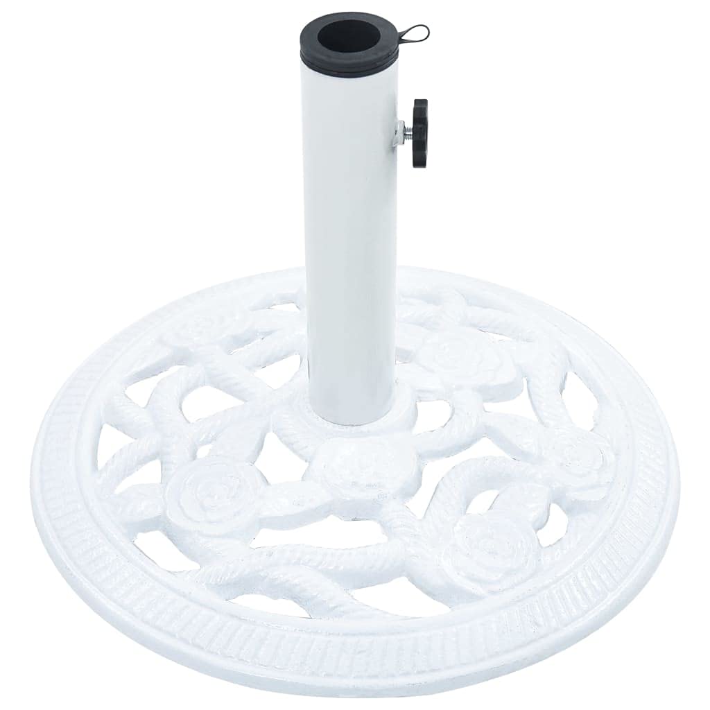 Susany Sonnenschirmständer Rund Sonnenschirmfuss Solide Schirmhalter, Weiss Gusseisen 9 kg, Durchmes