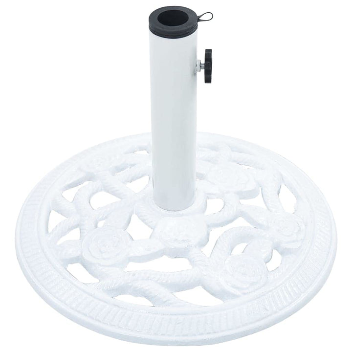 Susany Sonnenschirmständer Rund Sonnenschirmfuss Solide Schirmhalter, Weiss Gusseisen 9 kg, Durchmes