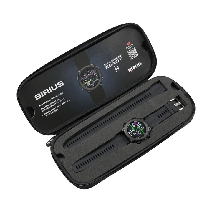 Mares Sirius Tauchcomputer im Armbanduhr-Format schwarz/schwarz, schwarz/schwarz