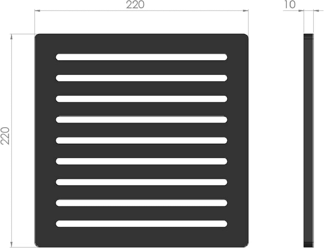 Kaminrost/Ascherost Eckig 220 x 220 x 10 mm passend für Rokossa ** Kaminöfen inkl. Modellübersicht -
