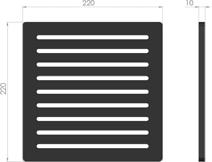 Kaminrost/Ascherost Eckig 220 x 220 x 10 mm passend für Rokossa ** Kaminöfen inkl. Modellübersicht -