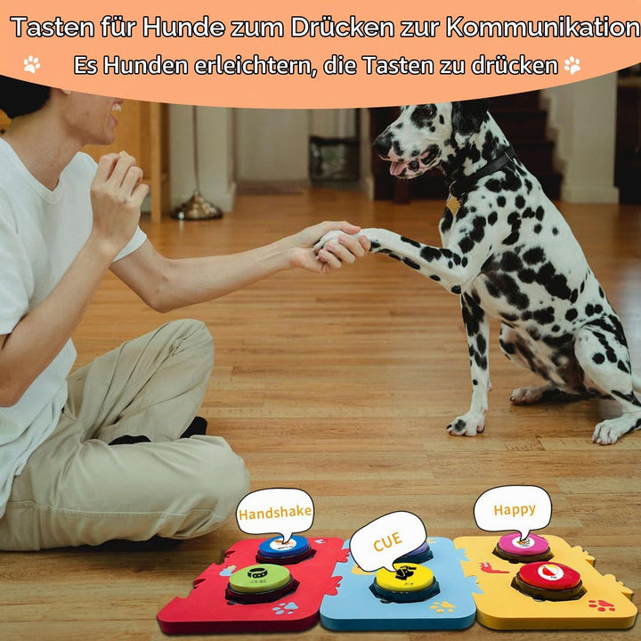 Satz von 6-farbigen Hunde Button mit DREI Matten und Aufklebern-Hund Training Buzzer-Aufnahme-Wieder