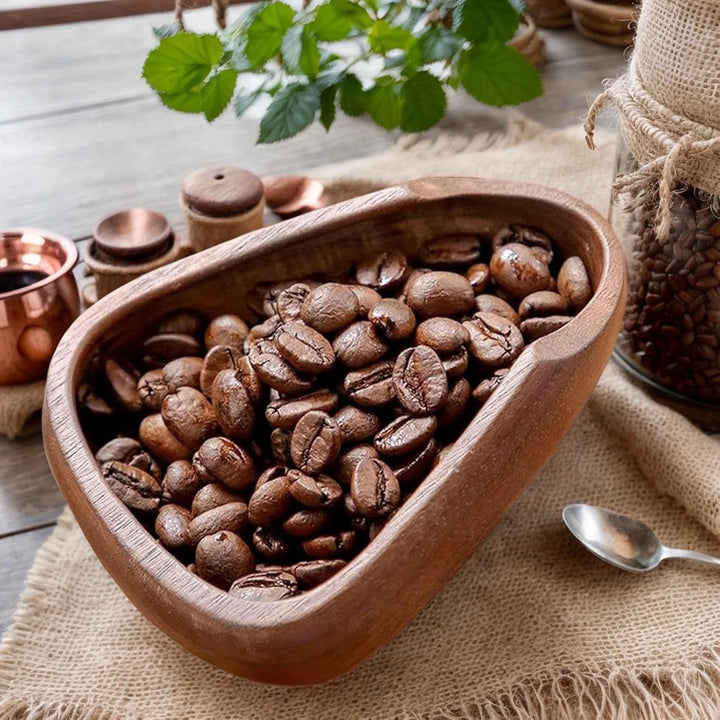 Coffee Bean Dosing Cup, Wooden Coffee Dosing Tray, Brewing Tool Set with Spoon and Spray Bottle for