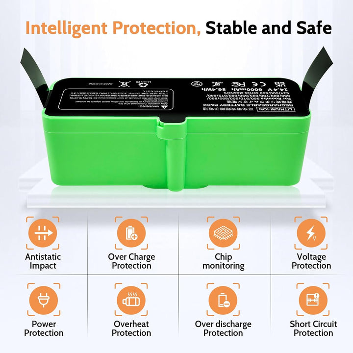 6000mAh Ersatzakku Kompatibel für iRobot Roomba 500 600 600 700 800 900 Serie für Roomba 960 981 970