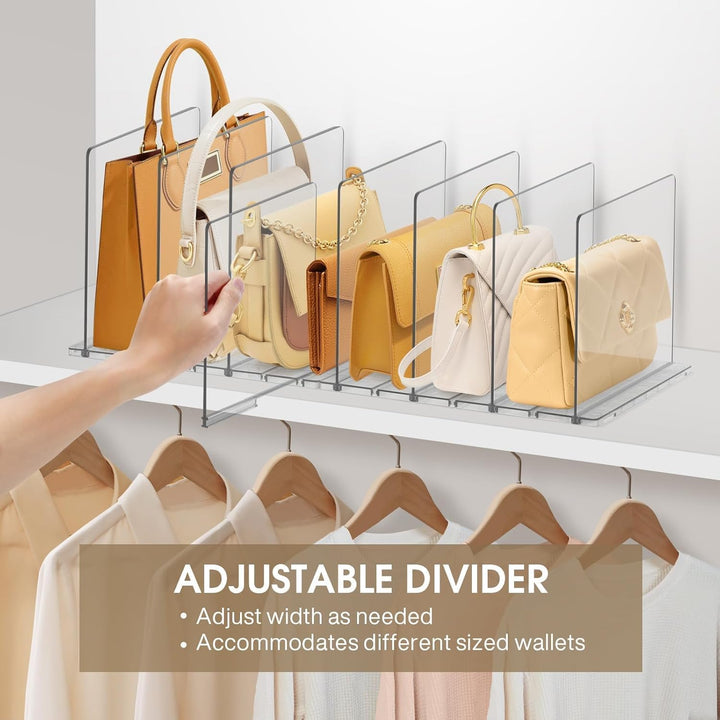 DoubleCare 8 Stück Regaltrenner, Verstellbare Taschenteiler, Transparente Acryl Regalteiler, Durchsi