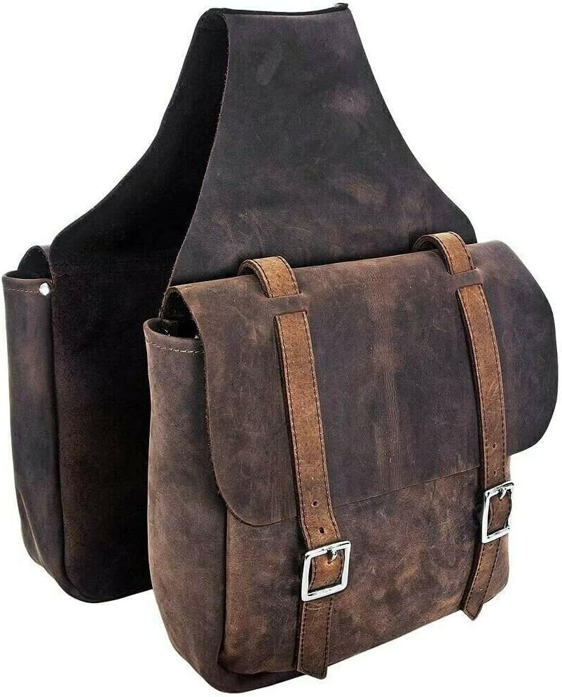 Western-Leder-Satteltasche für Pferde | Reitvergnügen Wanderritt geeignet für Reiten und Fassrennen