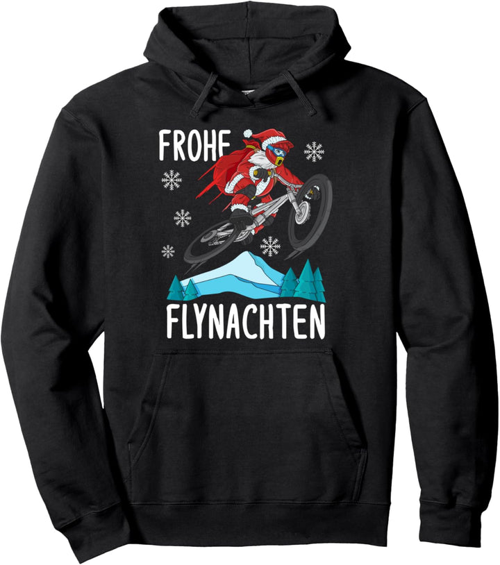 Mountainbike Weihnachtsmann MTB BMX Weihnachten Geschenk Pullover Hoodie