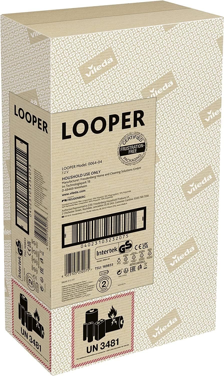 Vileda Looper Elektrischer Sprüh-Mopp | Wischmopp Mit Akku | Leicht | Reinigung Zwischendurch | Inte