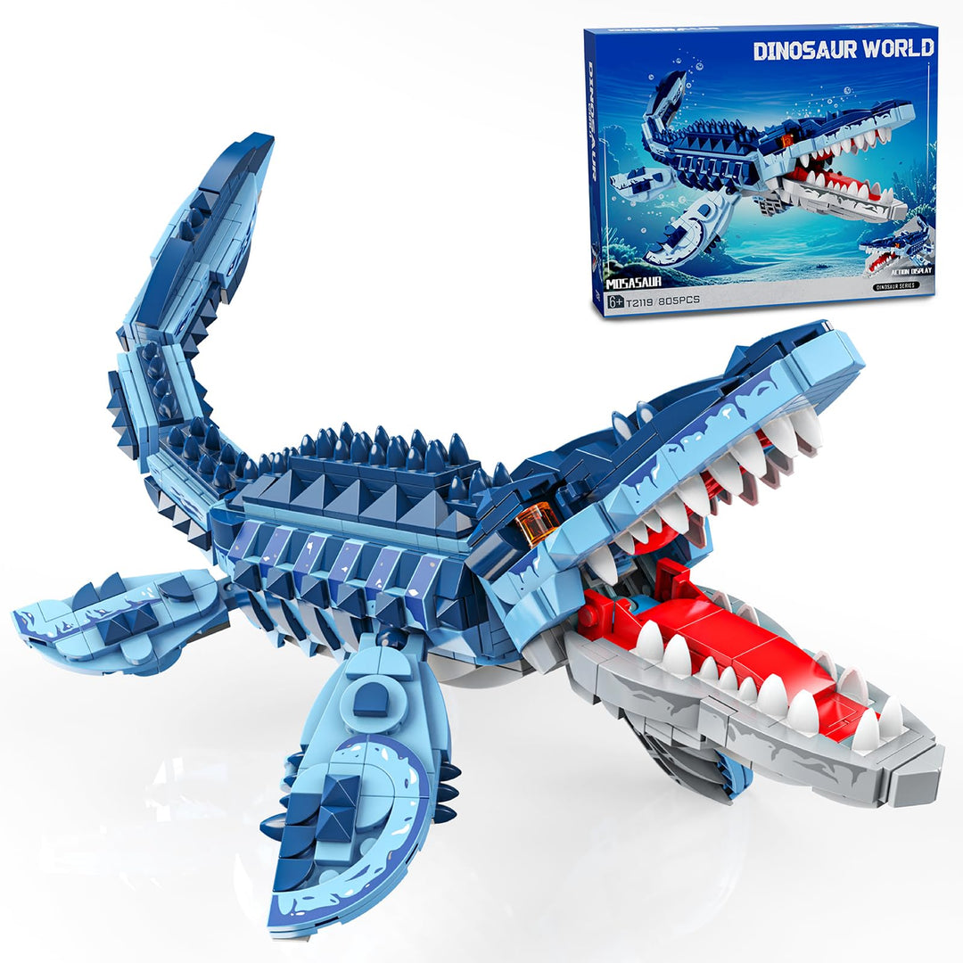 TYCOLE Mosasaurus Bauspielzeug - 805 PCS Dino Spielzeug Modell, Dinosaurier ab 7 Jahre für Jungen Ma