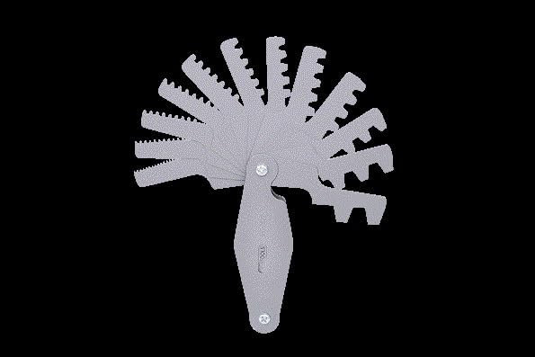 KS Tools 300.0622 Trapez-Gewindestahllehre, für 30° Gewinde, 2-12mm