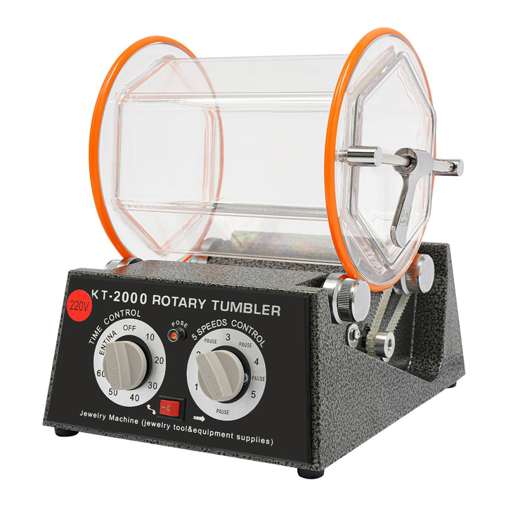 60W/150W Poliermaschine Set Poliertrommel mit Timer & Polierperlen, 220V 5 Gear, für Schmuck, Münzen