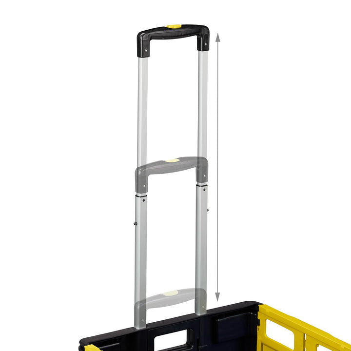 Relaxdays Einkaufstrolley klappbar, bis 35 kg, 50 l Kiste, mit Teleskopgriff, 2 Rollen, Transport Tr