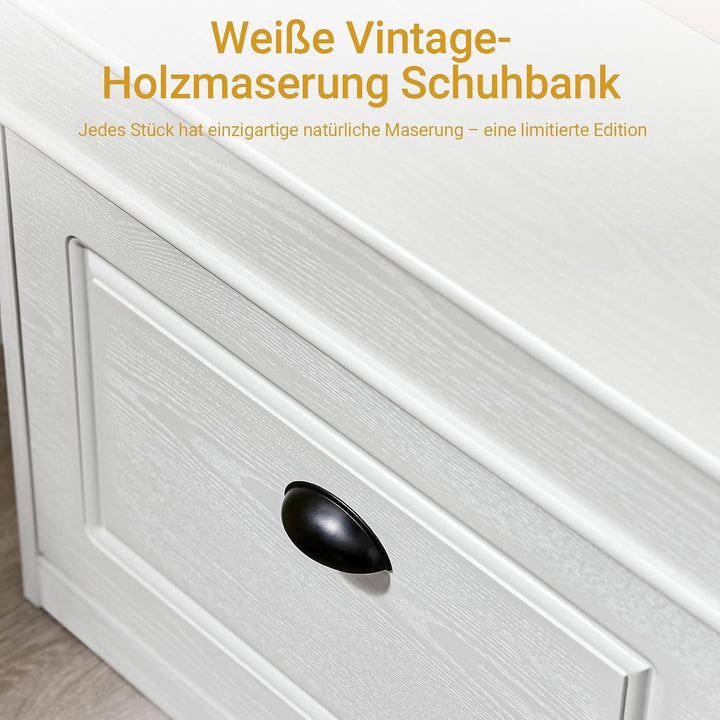 SoBuy Schuhbank mit Sitzkissen Stauraum Schuhschrank Schuhregal schmal platzsparende Sitzbank mit St
