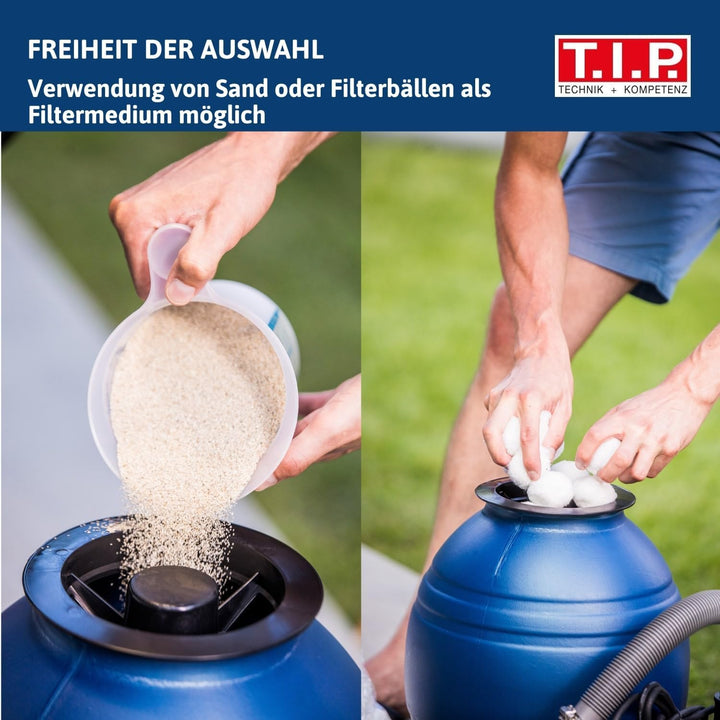 T.I.P. 30308 Schwimmbad Filter Set Sandfilteranlage SPF 250 F, bis 6.000
