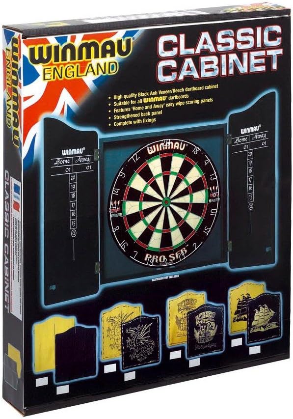 Winmau Plain Classic Dartboard Cabinet Einheitsgrösse Schwarz, Einheitsgrösse Schwarz