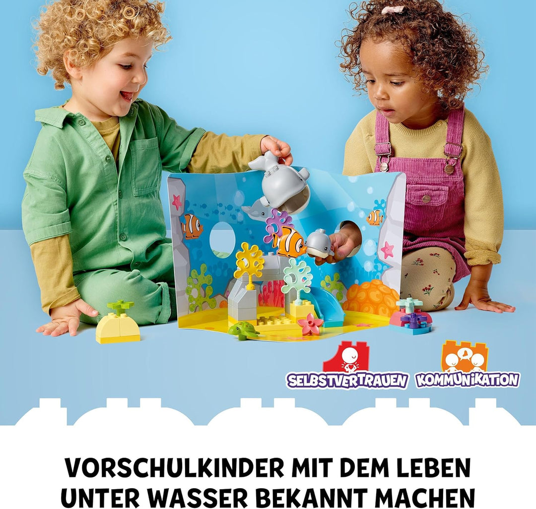 LEGO 10972 DUPLO Wilde Tiere des Ozeans, Lernspielzeug ab 2 Jahre, Spielzeug-Set für Kleinkinder mit