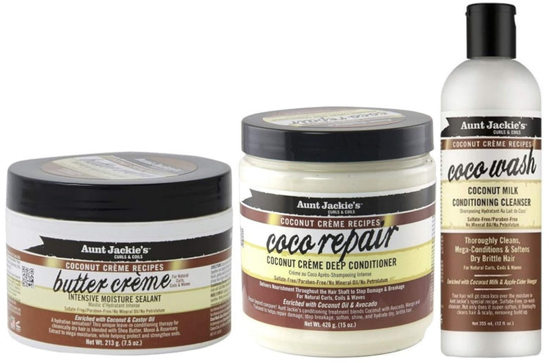 Aunt Jackies Kokosnussbuttercreme 213 g, Coco Repair 426 g & Coco Wash 355 ml