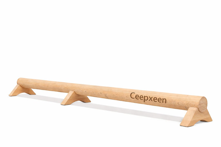 Balancierbalken Holz 100cm – Schwebebalken (3 Füsse, 200kg) – Gleichgewichtstrainer für Fusstraining