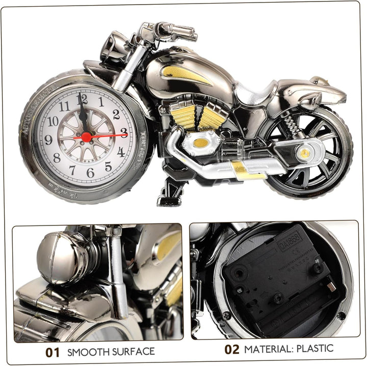 1 Stück -Wecker Fahrrad-Statue Desktop-Ornamente Form Uhr Rustikaler Schreibtisch Mini-Uhr Bürotisch