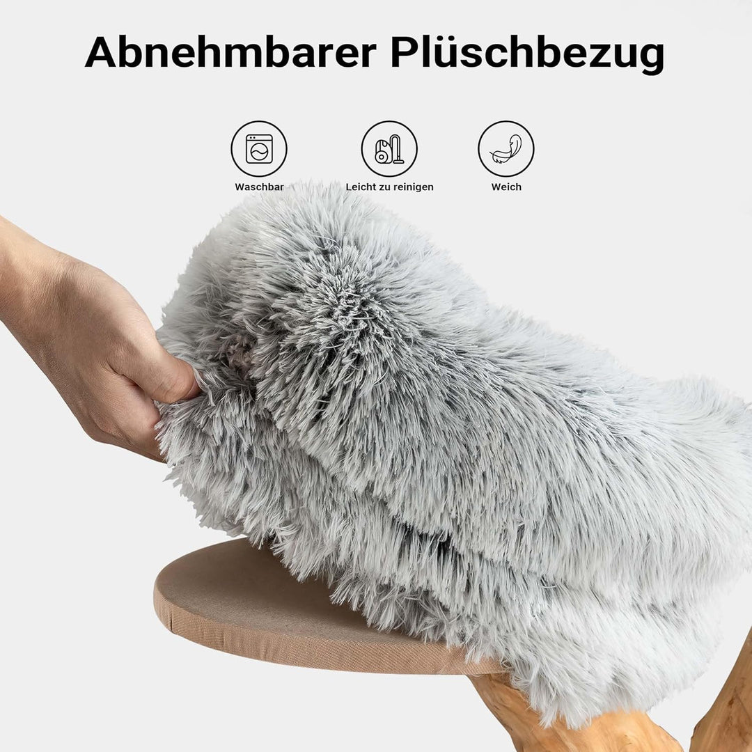 Fudajo Kratzbaum Zweigdesign mit Katzenhöhle 80 cm, Designer Katzenkratzbaum mit Plüsch und Birnbaum