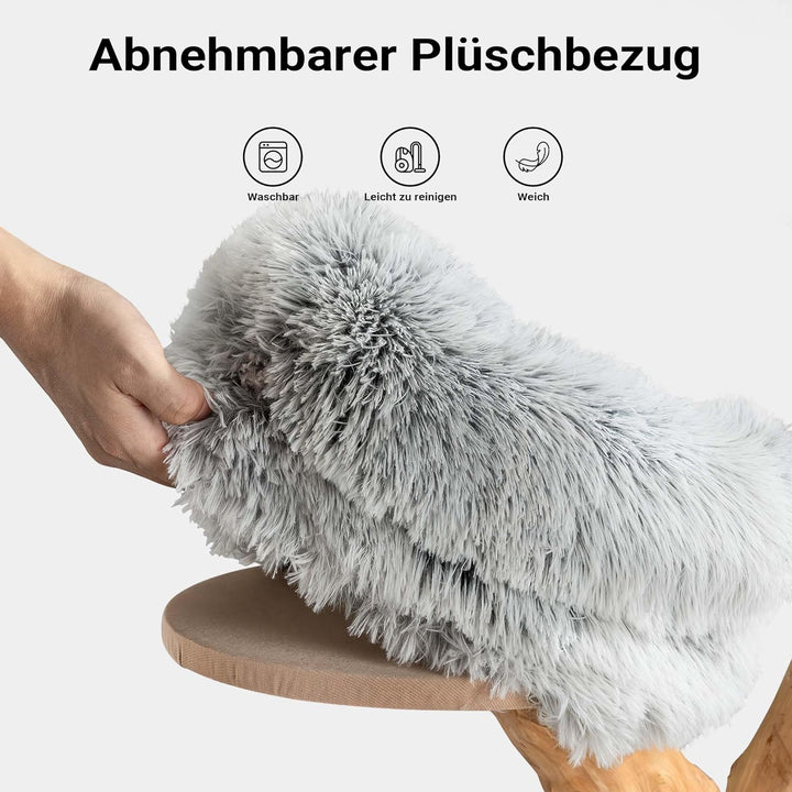 Fudajo Kratzbaum Zweigdesign mit Katzenhöhle 80 cm, Designer Katzenkratzbaum mit Plüsch und Birnbaum
